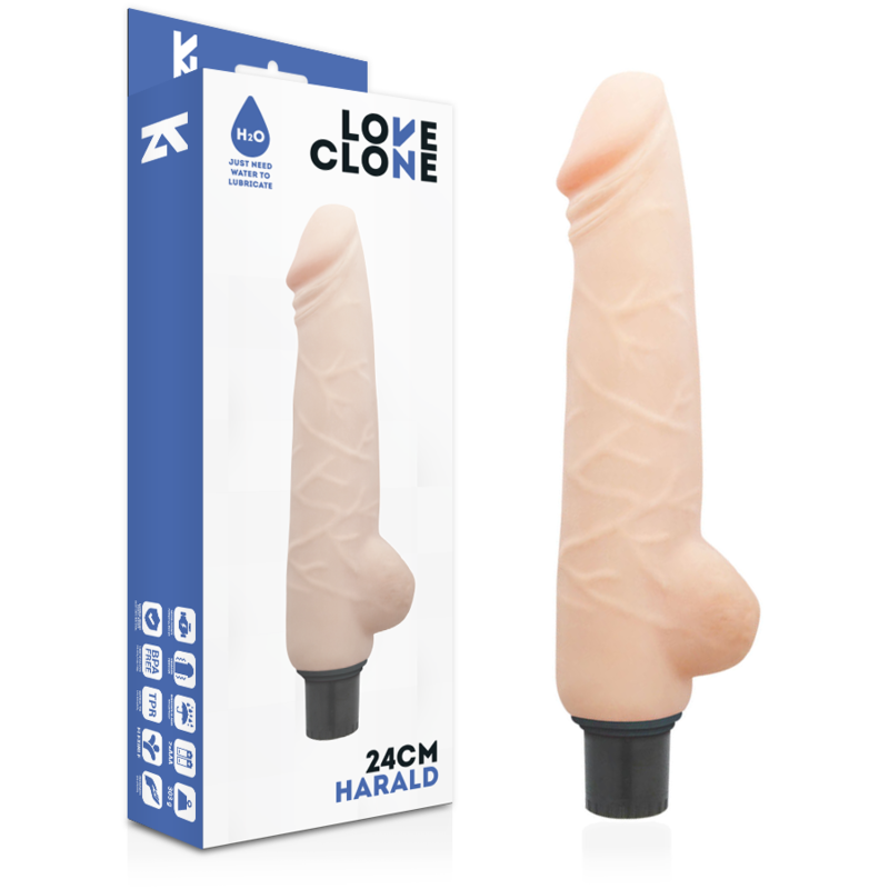 LOVECLONE - VIBRATEUR AUTOLUBRIFIANT HARALD 24 CM -O- 4 CM - Sensualia