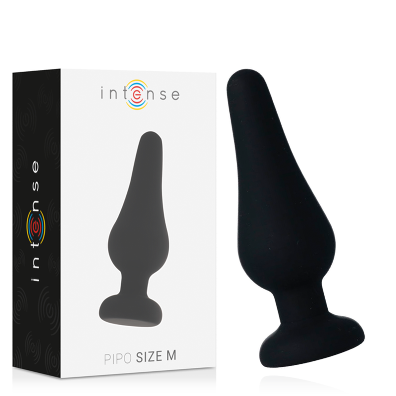 INTENSE - PLUG ANAL PIPO M SILICONE NOIR 11 CM - Sensualia