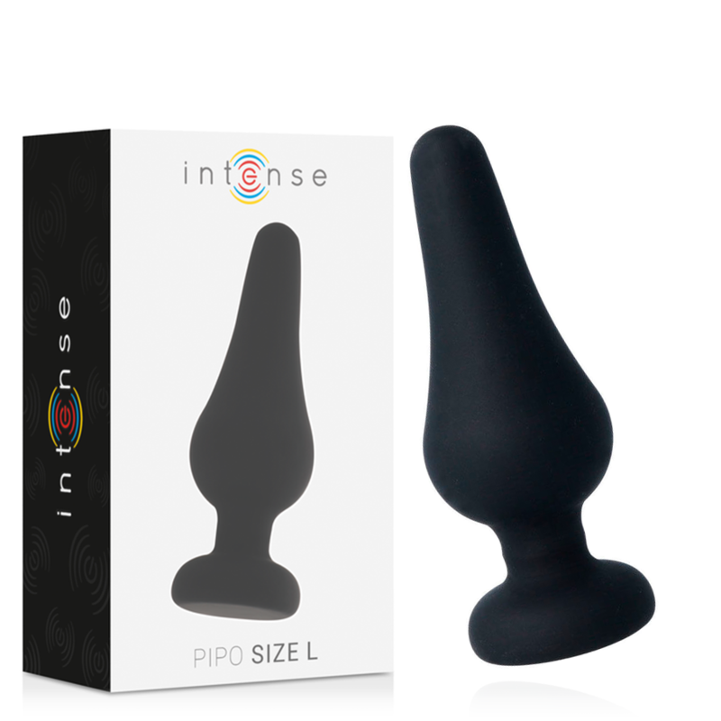 INTENSE - PLUG ANAL PIPO L SILICONE NOIR 13 CM - Sensualia