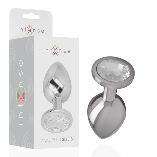 INTENSE - PLUG ANAL EN MÉTAL ALUMINIUM AVEC CRISTAL DARGENT TAILLE S - Sensualia