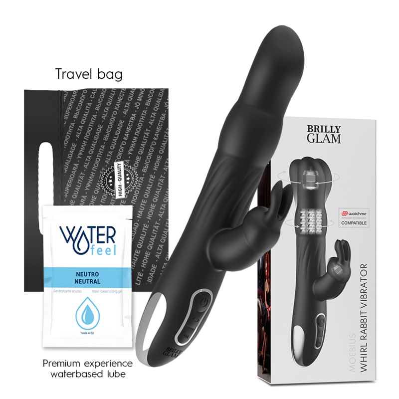 VIBRATEUR ET ROTATEUR BRILLY GLAM MOEBIUS RABBIT COMPATIBLE AVEC LA TECHNOLOGIE SANS FIL WATCHME - Sensualia