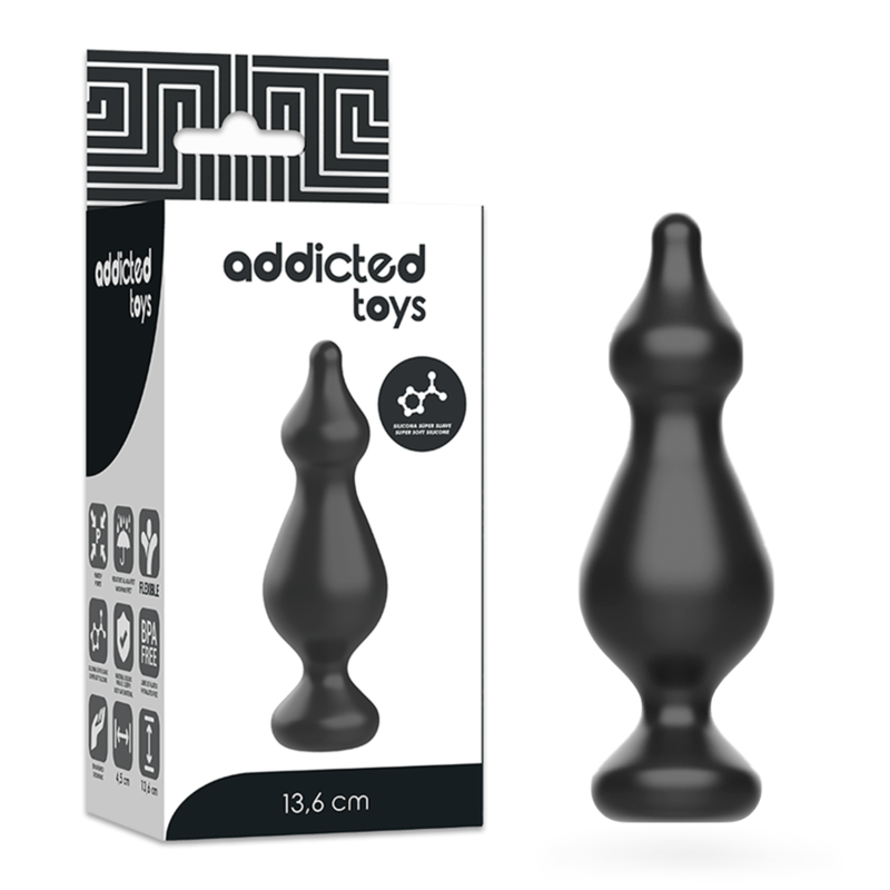 ADDICTED TOYS - PLUG SEXUEL ANAL 13.6 CM NOIR - Sensualia