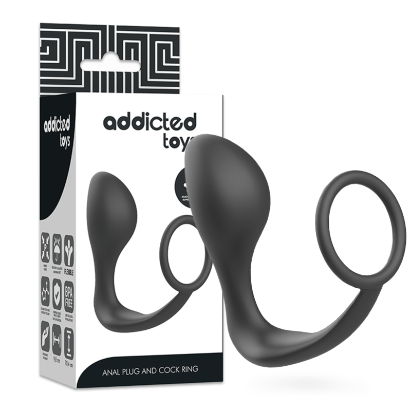 ADDICTED TOYS - PLUG ANAL AVEC ANNEAU EN SILICONE NOIR - Sensualia