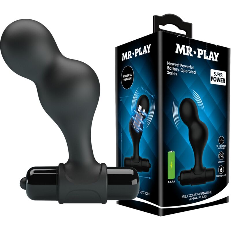 MR PLAY - PLUG ANAL VIBRATEUR EN SILICONE NOIR - Sensualia