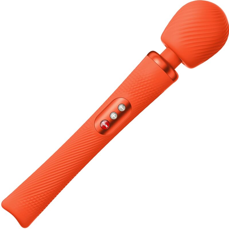 FUN FACTORY - VIM WAND RUMBLE VIBRADOR RECARGABLE SILICONA NARANJA - Sensualia