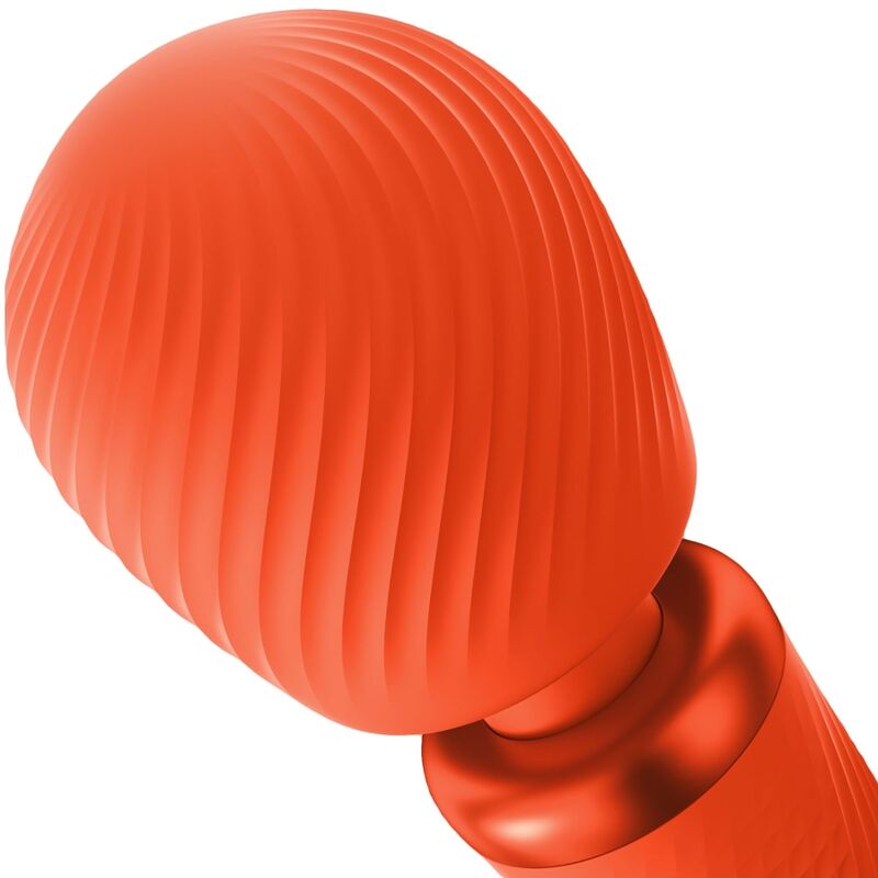 FUN FACTORY - VIM WAND RUMBLE VIBRADOR RECARGABLE SILICONA NARANJA - Sensualia