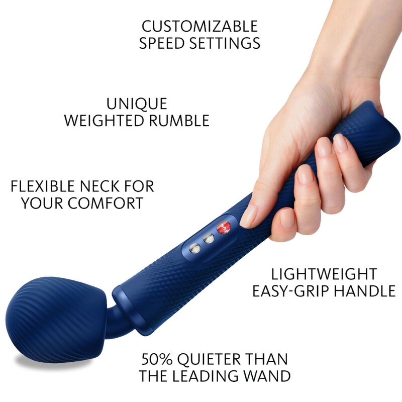 FUN FACTORY - VIM WAND RUMBLE VIBRADOR RECARGABLE SILICONA NARANJA - Sensualia
