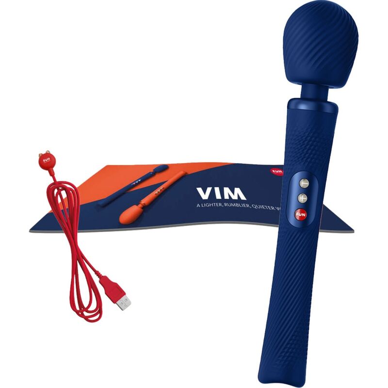 FUN FACTORY - VIM WAND RUMBLE VIBRADOR RECARGABLE SILICONA NARANJA - Sensualia