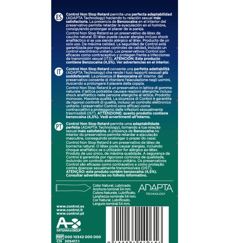 CONTROL - NON STOP RETARD CONDOMS 12 UNITS - Sensualia