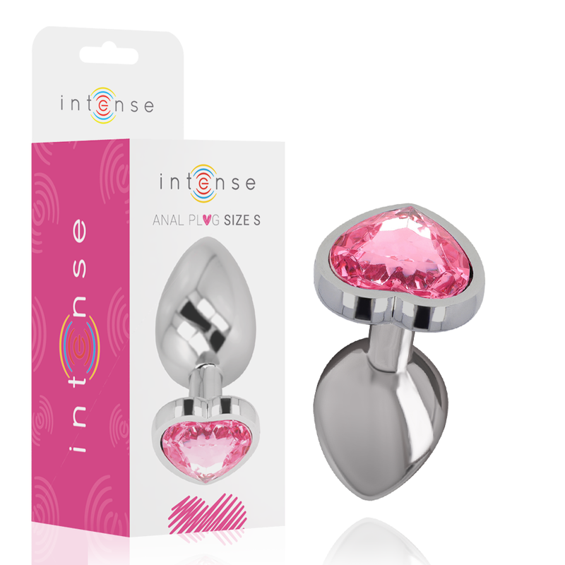 INTENSE - PLUG ANAL EN MÉTAL ALUMINIUM COEUR ROSE TAILLE S - Sensualia