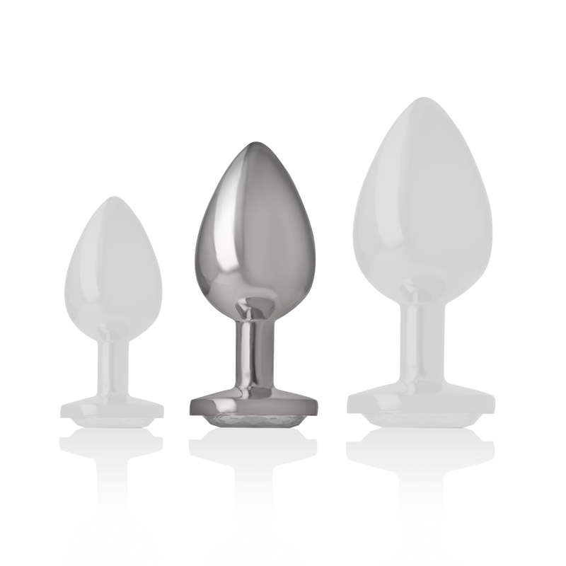INTENSE - PLUG ANAL MÉTAL ALUMINIUM COEUR BLANC TAILLE M - Sensualia