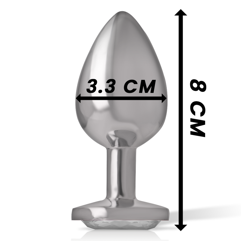 INTENSE - PLUG ANAL MÉTAL ALUMINIUM COEUR BLANC TAILLE M - Sensualia