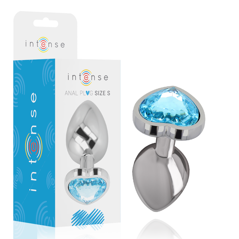 INTENSE - PLUG ANAL MÉTAL ALUMINIUM COEUR BLEU TAILLE S - Sensualia