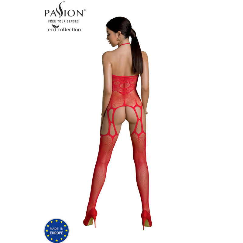 PASSION - BODYSTOCKING ECO COLLECTION ECO BS002 ROUGE - Sensualia