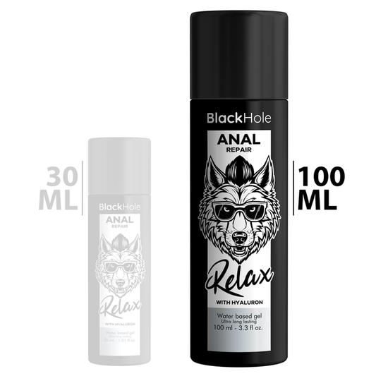 BLACK HOLE - RÉPARATION ANAL À BASE D''EAU RELAX AVEC HYALURON 100 ML - Sensualia