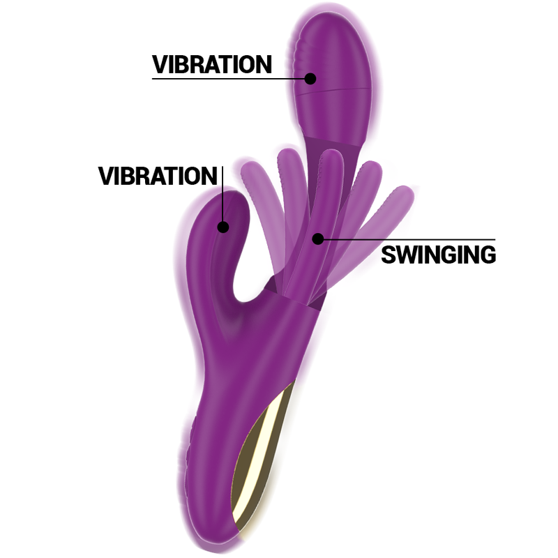 INTENSE - APOLO VIBRATEUR MULTIFONCTION RECHARGEABLE 7 VIBRATIONS AVEC LANGUE OSCILLANTE VIOLET - Sensualia