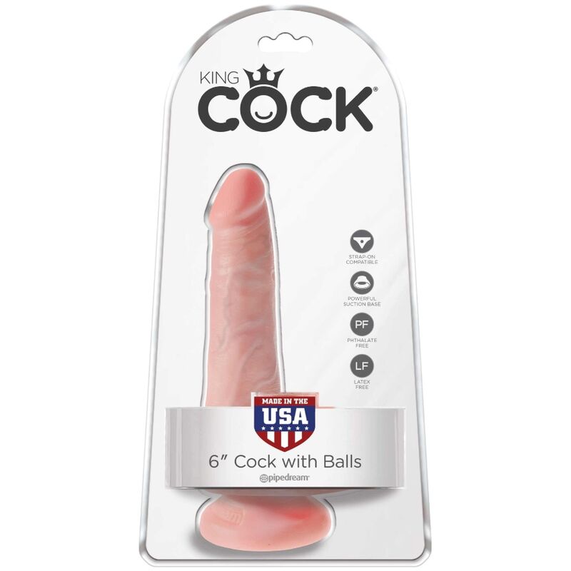 KING COCK - PÉNIS RÉALISTE AVEC BOULES 13.5 CM LÉGÈRES - Sensualia