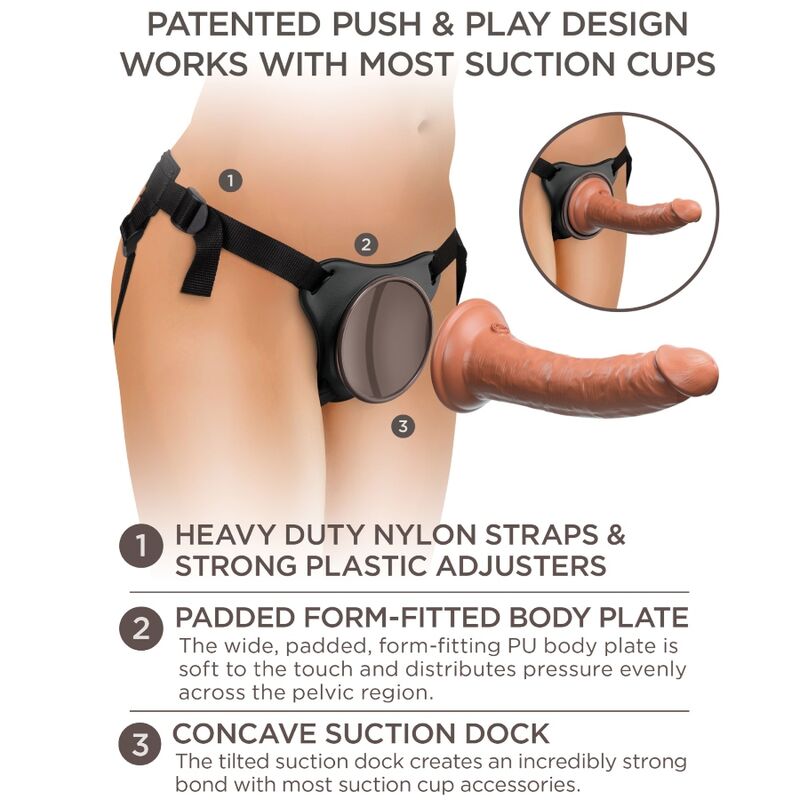 KING COCK - ELITE HARNAIS RÉGLABLE CONFORTABLE AVEC GODE 17.8 CM - Sensualia