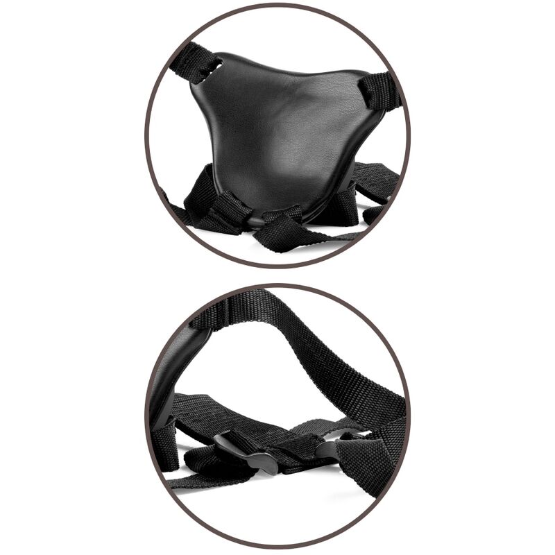 KING COCK - ELITE KIT HARNAIS RÉGLABLE DELUXE ANNEAU AVEC TESTICULES & GODE 20.3 CM - Sensualia