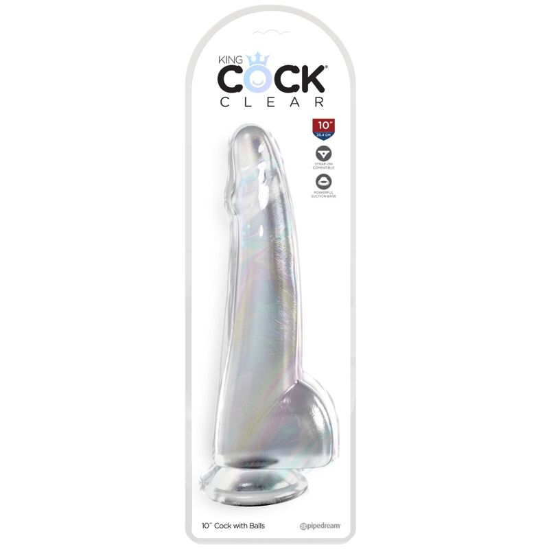 KING COCK - CLEAR GODE TESTICULES 19 CM TRANSPARENT - Sensualia