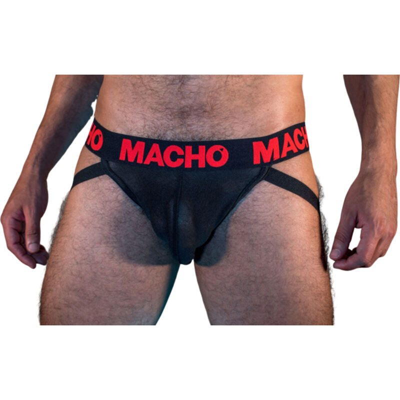 MACHO - MX26X2 JOCK NOIR/ROUGE M - Sensualia