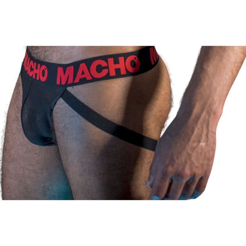 MACHO - MX26X2 JOCK NOIR/ROUGE M - Sensualia