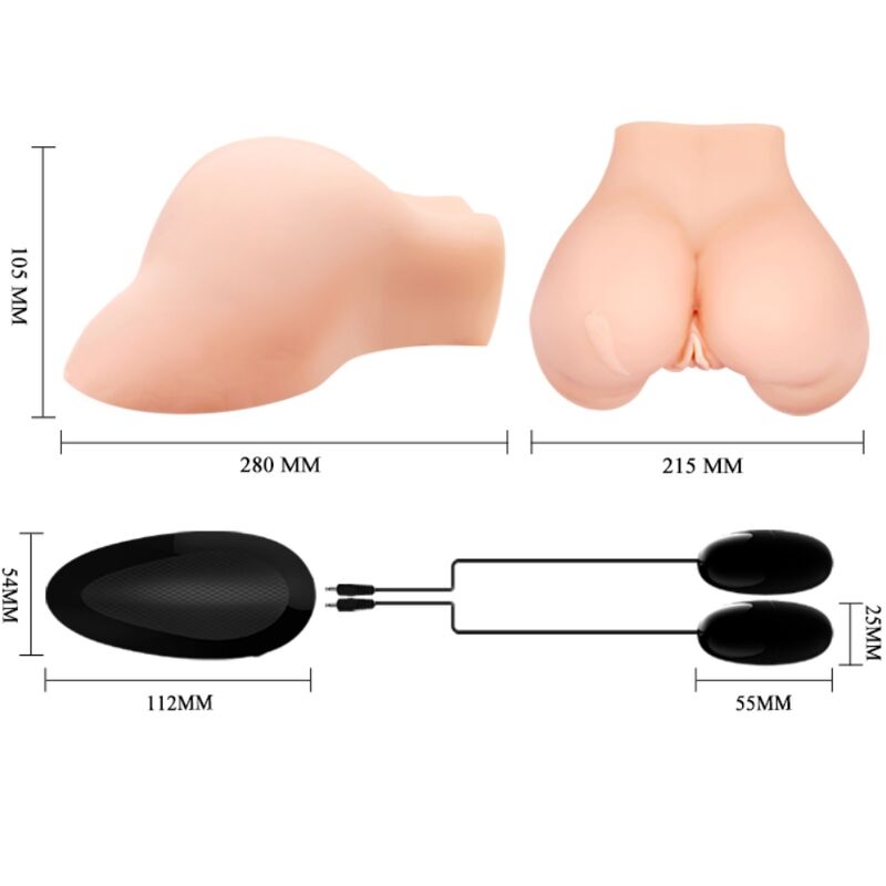 CRAZY BULL - VAGIN ET ANUS AVEC MAILLE RÉALISTE AVEC VIBRATION - Sensualia