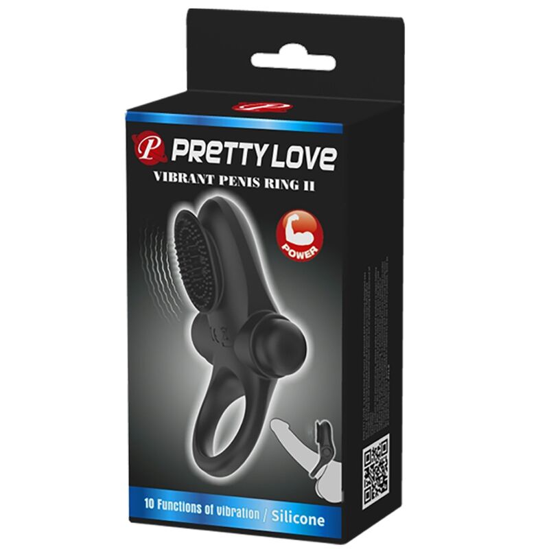 PRETTY LOVE - VIBRATOR RING II POUR LE PÉNIS NOIR - Sensualia