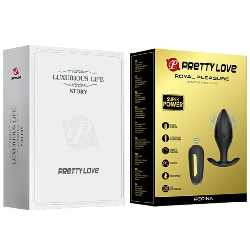 PRETTY LOVE - VIBRATEUR RECHARGEABLE REGINA ANAL PLUG NOIR - Sensualia