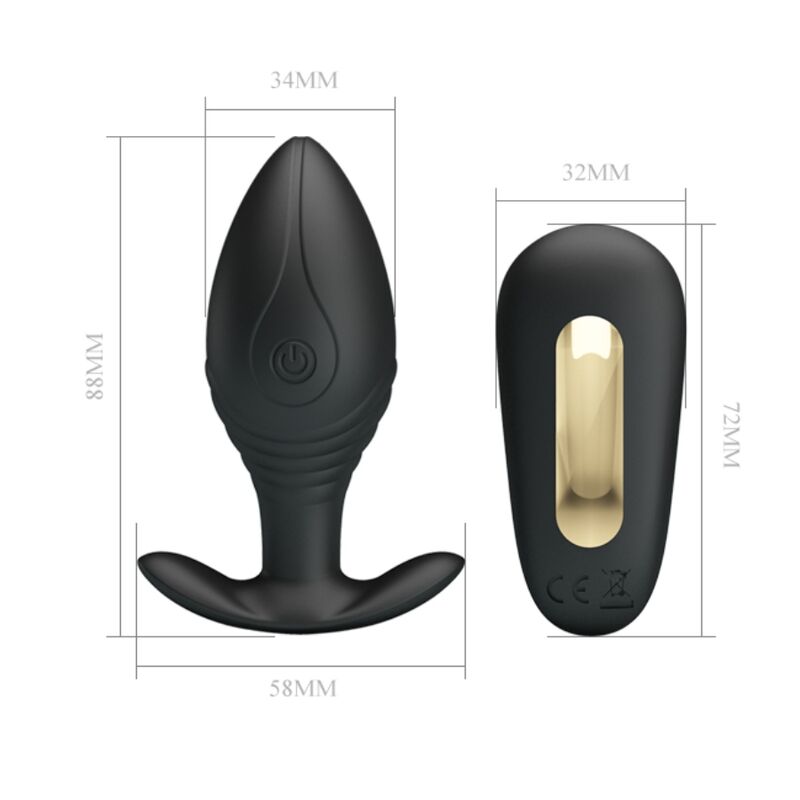 PRETTY LOVE - VIBRATEUR RECHARGEABLE REGINA ANAL PLUG NOIR - Sensualia