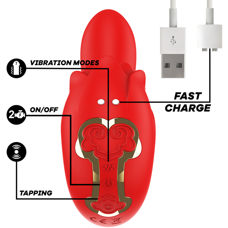 MIA - SELENA STIMULATEUR VIBRANT + TAPPING ROUGE - Sensualia
