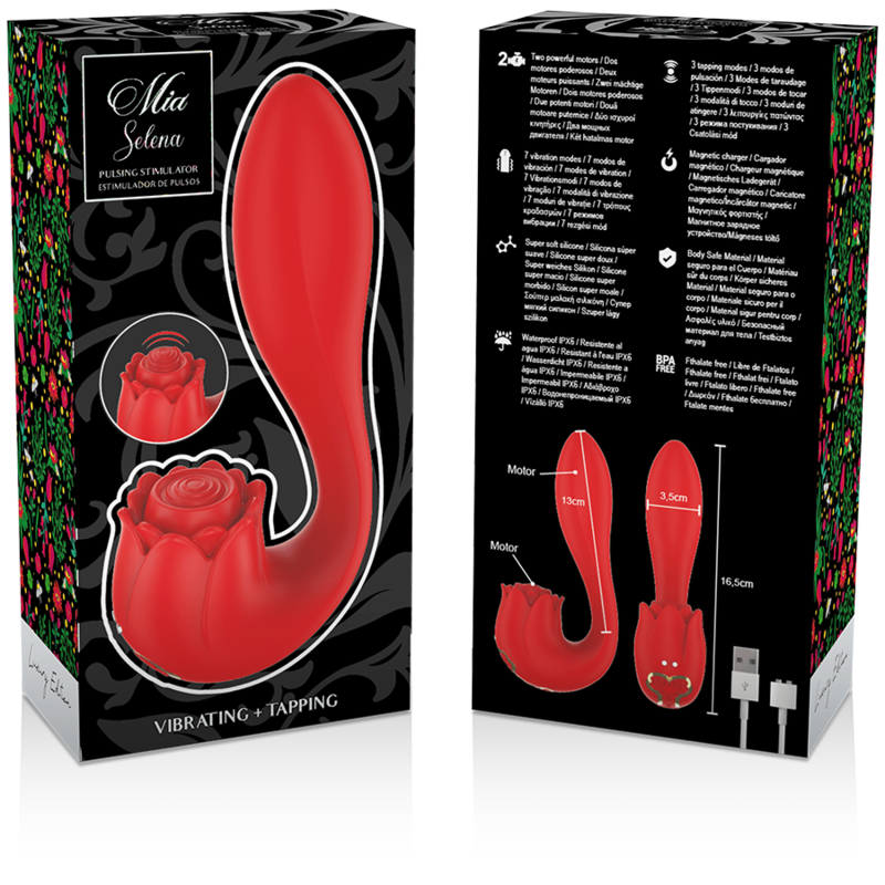 MIA - SELENA STIMULATEUR VIBRANT + TAPPING ROUGE - Sensualia