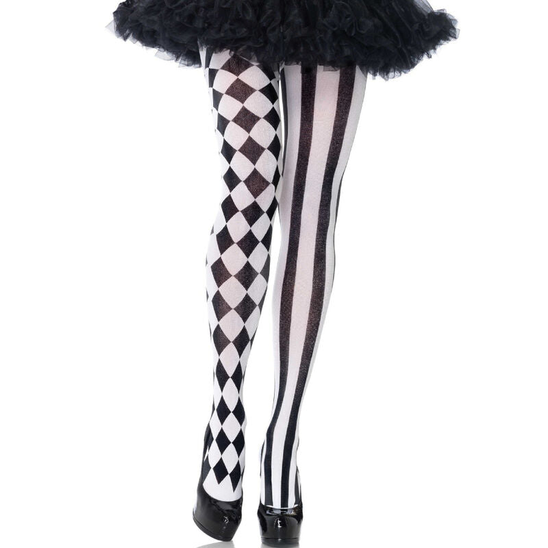 LEG AVENUE - COLLANTS ARLEQUIN NOIR/BLANC - Sensualia