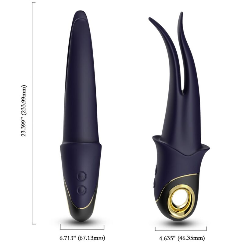 ARMONY - VIBRATEUR SHADOW DOUBLE TÊTE TEASING BLEU ARMONY VIBRATORS