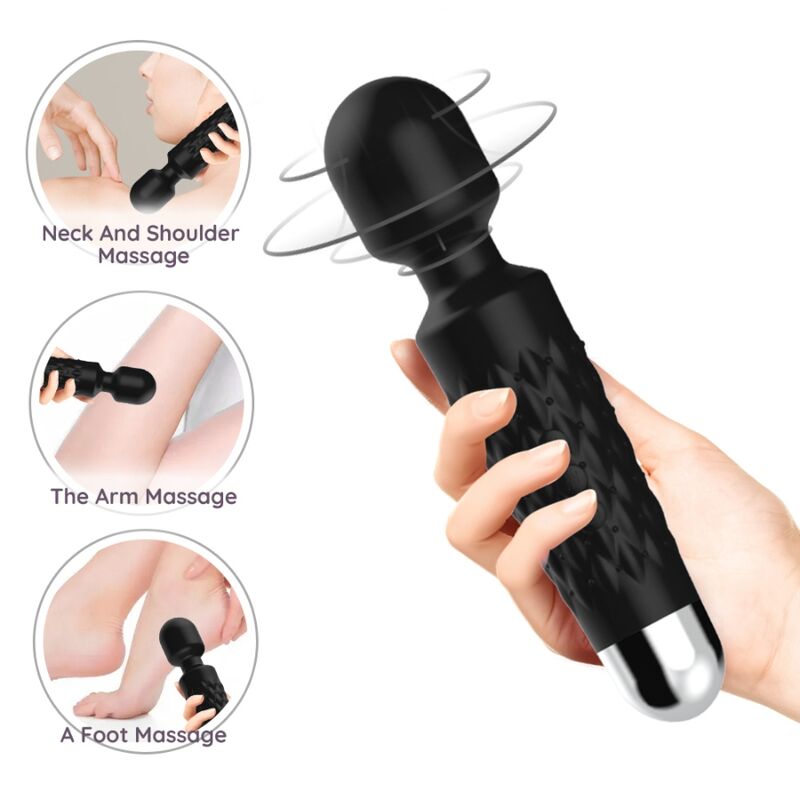 ARMONY - MASSEUR ET VIBRATEUR POSTMAN TÊTE SUPER FLEXIBLE NOIR - Sensualia
