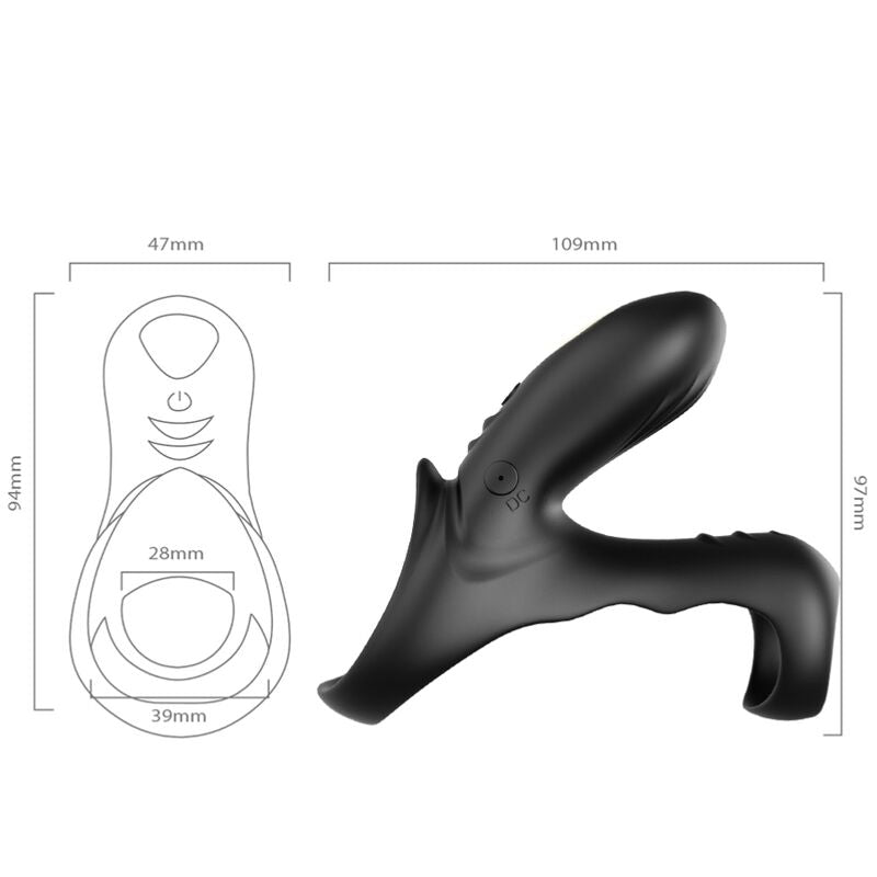 ARMONY - ANNEAU VIBRATEUR DOUBLE RANGER POUR COUPLES NOIR ARMONY FOR HIM