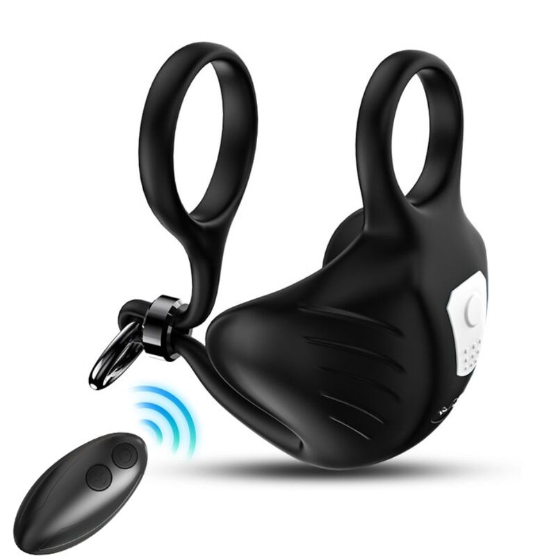 ARMONY - ANNEAU VIBRATEUR MANTA SCROTUM TÉLÉCOMMANDE NOIR - Sensualia
