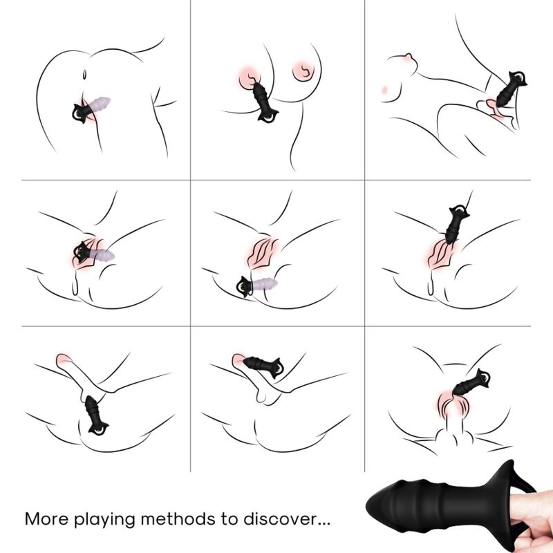 ARMONY - VIBRATEUR À DOIGTS KYLIN ET TÉLÉCOMMANDE DE PLUG ANAL NOIR - Sensualia