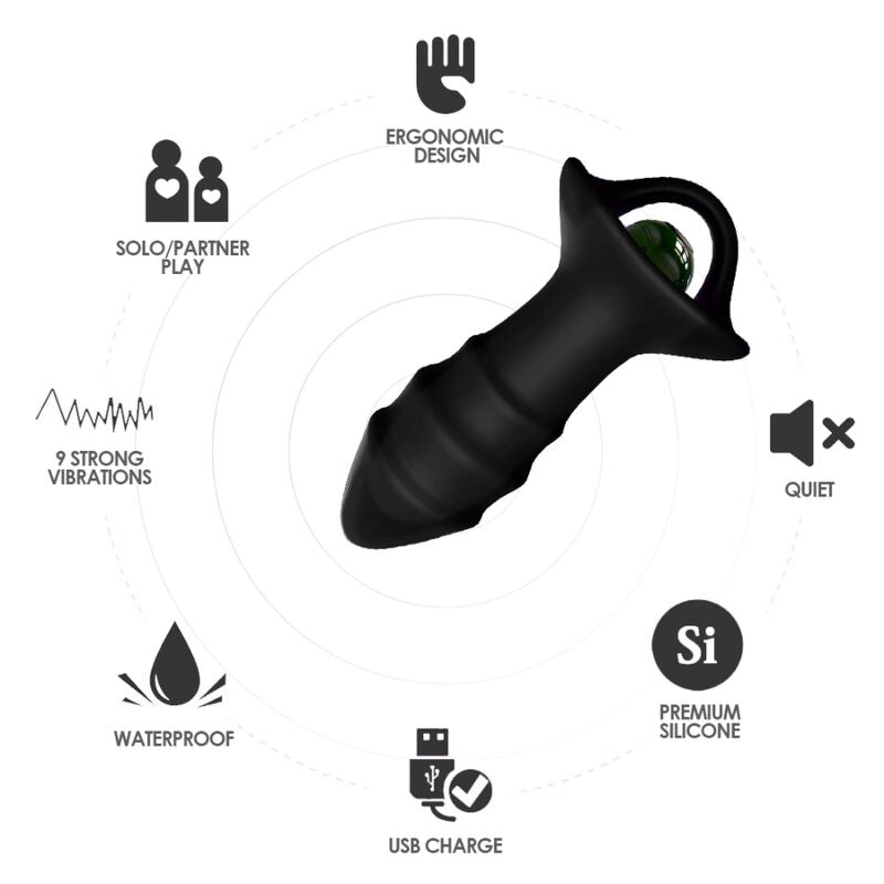 ARMONY - VIBRATEUR À DOIGTS KYLIN ET TÉLÉCOMMANDE DE PLUG ANAL NOIR - Sensualia