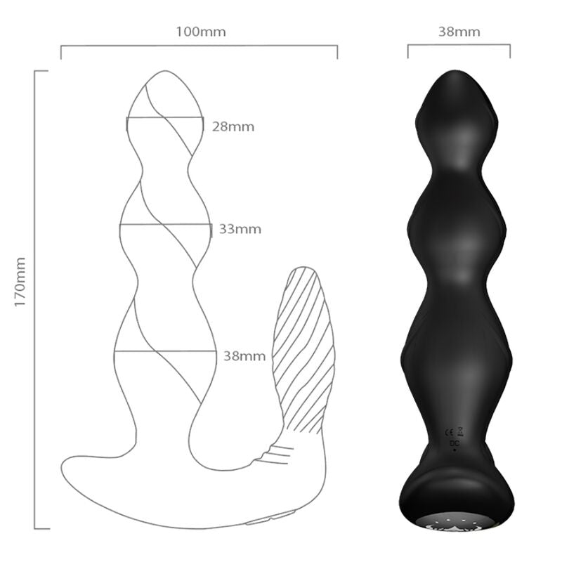 ARMONY - MANFUN VIBRATEUR & STIMULATEUR ANAL PLUG TÉLÉCOMMANDE NOIR - Sensualia
