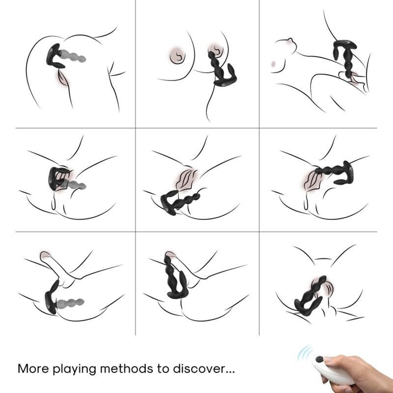 ARMONY - MANFUN VIBRATEUR & STIMULATEUR ANAL PLUG TÉLÉCOMMANDE NOIR - Sensualia