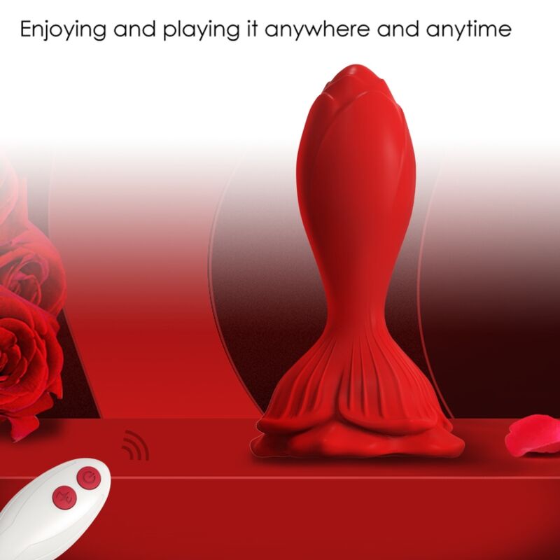 ARMONY - VIBRATEUR ROSE & PLUG ANAL PETITE TÉLÉCOMMANDE ROUGE - Sensualia
