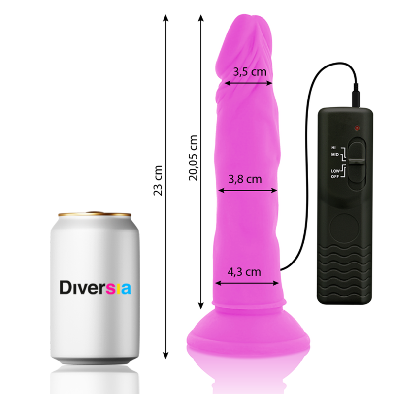 DIVERSIA - DILDO VIBRANT FLEXIBLE VIOLET 23 CM -O- 4.3 CM - Sensualia