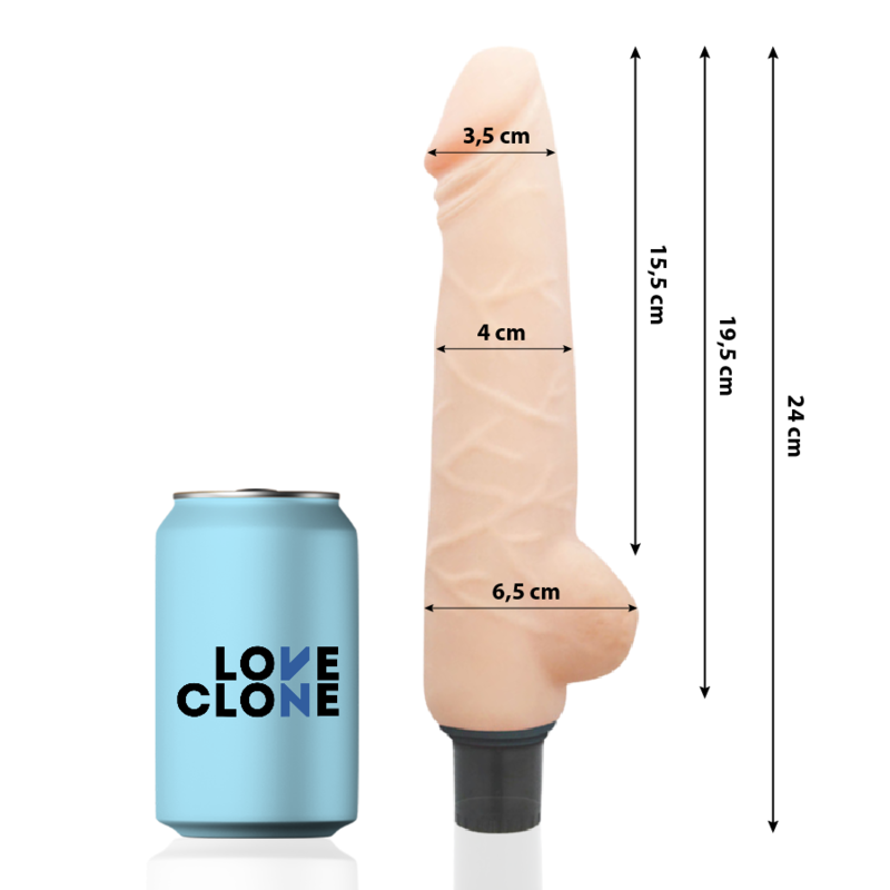 LOVECLONE - VIBRATEUR AUTOLUBRIFIANT HARALD 24 CM -O- 4 CM - Sensualia