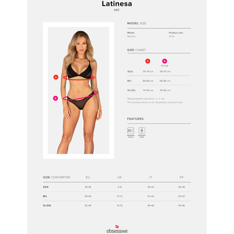 OBSESSIVE - LATINESA SET DOS PIEZAS XS/S - Sensualia
