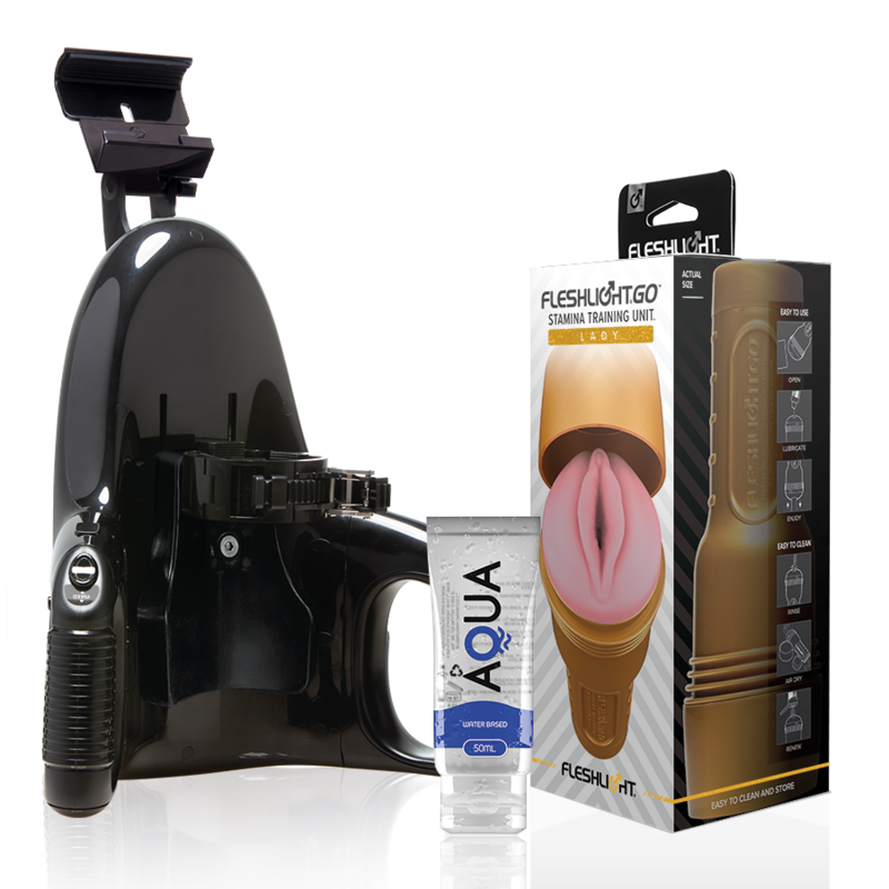 FLESHLIGHT - STAMINA GO TRAINING UNIT LADY + LANCEMENT UNIVERSEL + LUBRIFIANT DE QUALITÉ AQUA 50 ML - Sensualia
