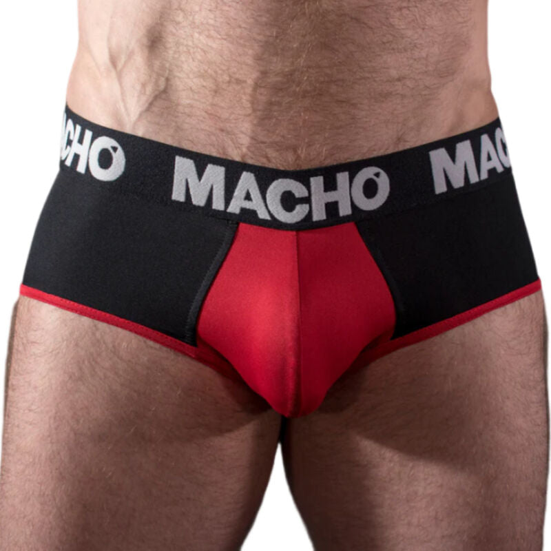 MACHO - MS26N SLIP NEGRO/ROJO S - Sensualia
