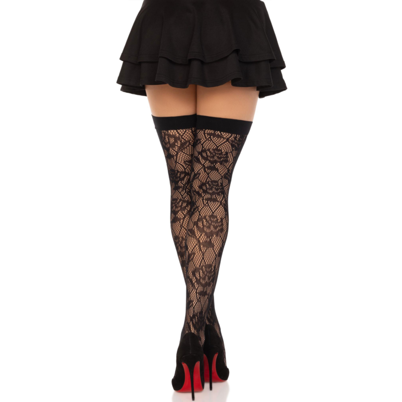 LEG AVENUE - STOCKS NET DE ROSES SAUVAGES NOIR - Sensualia