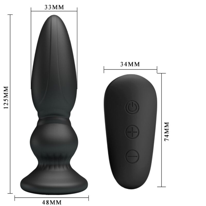 MR PLAY - PUISSANT VIBRATEUR TÉLÉCOMMANDE PLUG ANAL NOIR - Sensualia