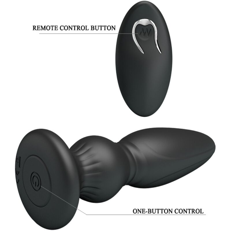 MR PLAY - PUISSANT VIBRATEUR TÉLÉCOMMANDE PLUG ANAL NOIR - Sensualia